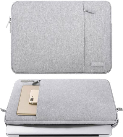 MOSISO Laptop Sleeve Bag Compatible with MacBook Air 13 inch A2337 M1 A2179 A1932 2018-2021/Pro 13 inch A2338 M1 A2251 A2289 A2159 A1989 A1706 A1708, Polyester Vertical Case with Pocket, Gray iMosiso