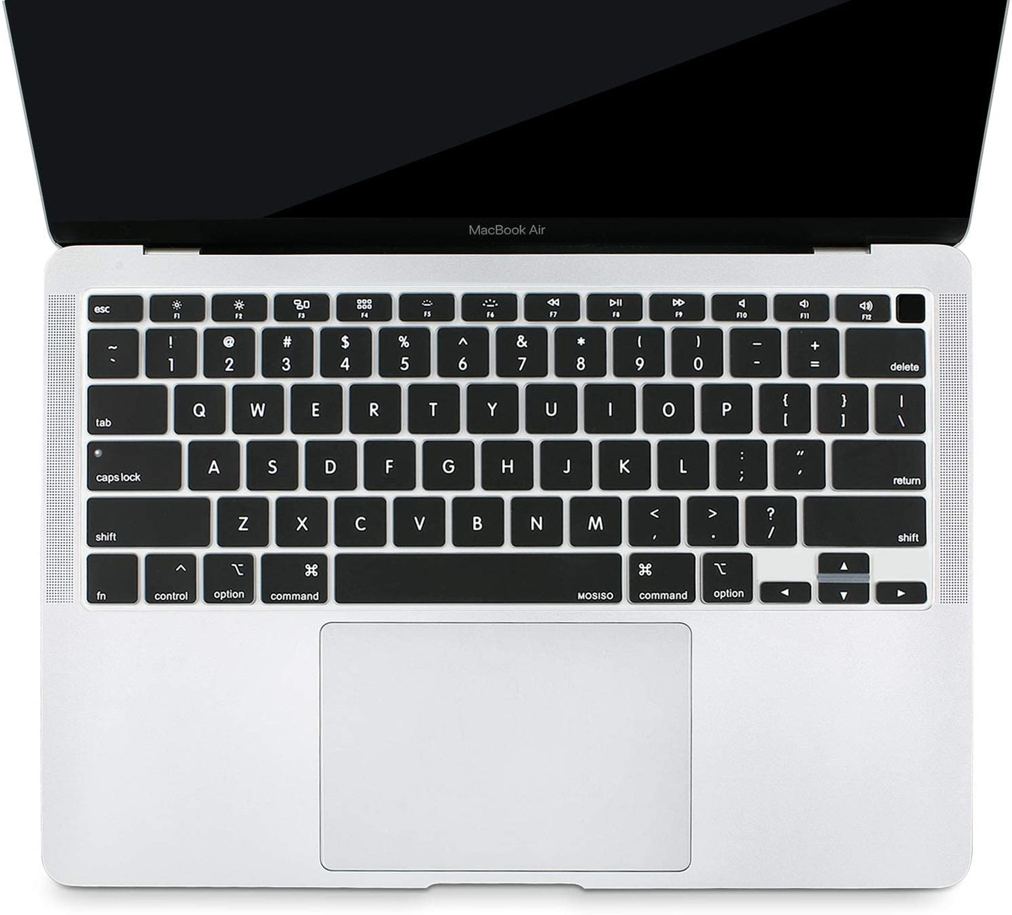 MOSISO Keyboard Cover Only Compatible with MacBook Air 13 inch 2020 Release A2337 M1 A2179 Retina Display with Touch ID Backlit Magic Keyboard, Waterproof Protective Silicone Skin, Black iMosiso