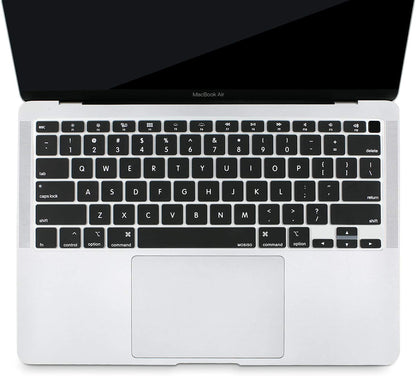 MOSISO Keyboard Cover Only Compatible with MacBook Air 13 inch 2020 Release A2337 M1 A2179 Retina Display with Touch ID Backlit Magic Keyboard, Waterproof Protective Silicone Skin, Black iMosiso