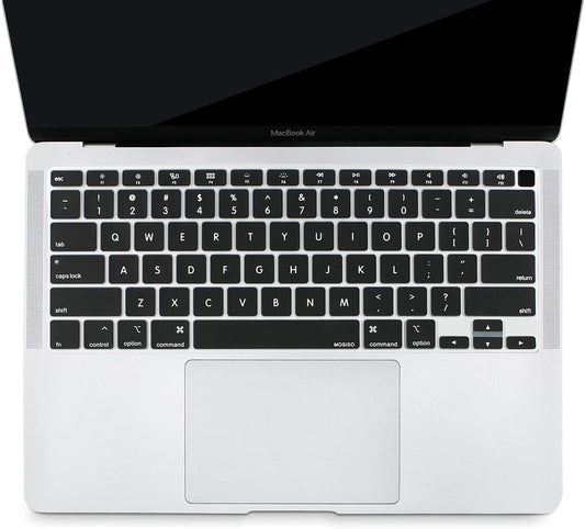 MOSISO Keyboard Cover Only Compatible with MacBook Air 13 inch 2020 Release A2337 M1 A2179 Retina Display with Touch ID Backlit Magic Keyboard, Waterproof Protective Silicone Skin, Black iMosiso