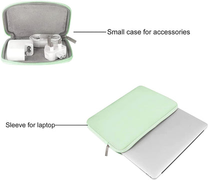 MOSISO Laptop Sleeve 11 11.6 12.3 13 13.3 14 15 15.6 16 inch Compatible with MacBook Air 13 inch A2337 M1 A2179 A1932 2022 Pro 13 A2338 M1 A2251 A2289 A2159 A1989 A1706 A1708 2021 2020 Pro 14 inch A2442 A2485 Neoprene Bag with Small Case, Honeydew Green iMosiso