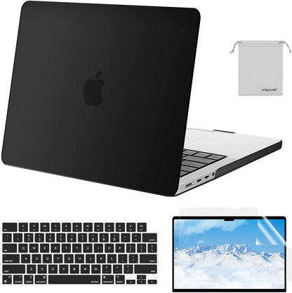 MOSISO Compatible with MacBook Pro 14 inch Case 2021 2022 Release A2442 M1 Pro/Max with Liquid Retina XDR Display Touch ID, Plastic Hard Shell&Keyboard Skin&Screen Protector&Storage Bag, Black iMosiso