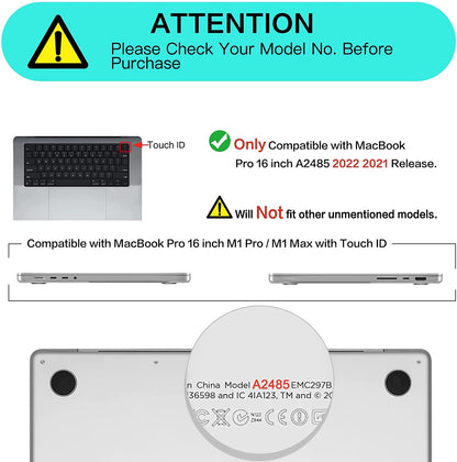 MOSISO Compatible with MacBook Pro 16 inch Case 2024 2023 2022 2021 Release M3 A2991 M2 A2780 M1 A2485 Pro Max, Protective Plastic Hard Shell Case&Keyboard Cover Skin, Crystal Clear iMosiso