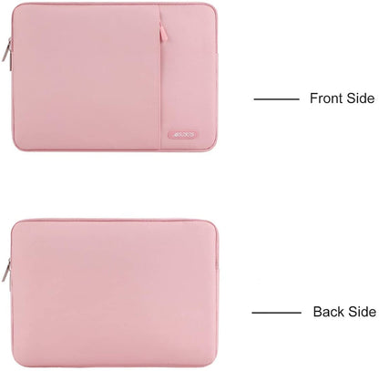 MOSISO Laptop Sleeve Bag 11.6 12 13 13.3 14 14.2 15 15.6 16 inch Compatible with MacBook Air 13 inch A2337 M1 A2179 A1932 2018-2022/Pro 13 inch A2338 M1 A2251 A2289 A2159 A1989 A1706 A1708, Polyester Vertical Case with Pocket, Pink iMosiso