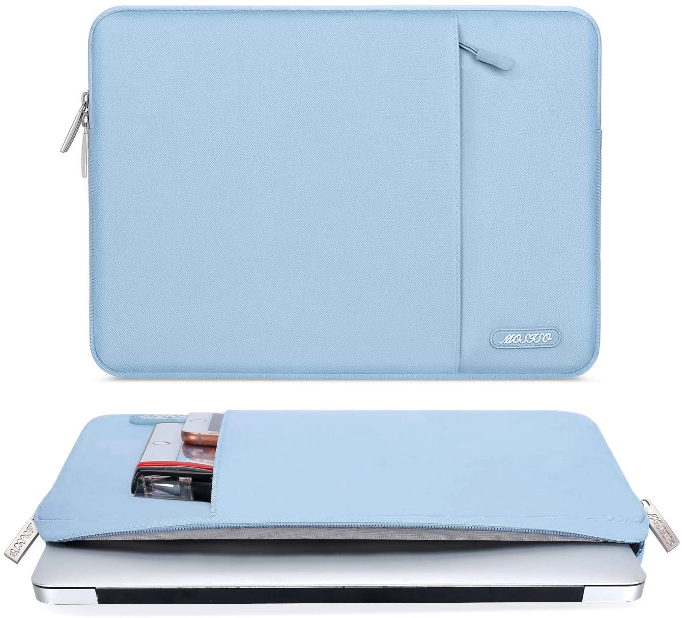 MOSISO Laptop Sleeve Bag 11.6 12 13 13.3 14 14.2 15 15.6 16 inch Compatible with MacBook Air 13 inch A2337 M1 A2179 A1932 2018-2022/Pro 13 inch A2338 M1 A2251 A2289 A2159 A1989 A1706 A1708, A2442 A2485 A2414 A1707 Polyester Vertical Case with Pocket iMosiso