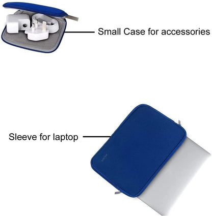 MOSISO Laptop Sleeve 11 11.6 12.3 13 13.3 14 15 15.6 16 inch Compatible with MacBook Air 13 inch A2337 M1 A2179 A1932 2022 Pro 13 A2338 M1 A2251 A2289 A2159 A1989 A1706 2021 2020 Pro 14 16 inch A2442 A2485 Neoprene Bag with Small Case, Royal Blue iMosiso