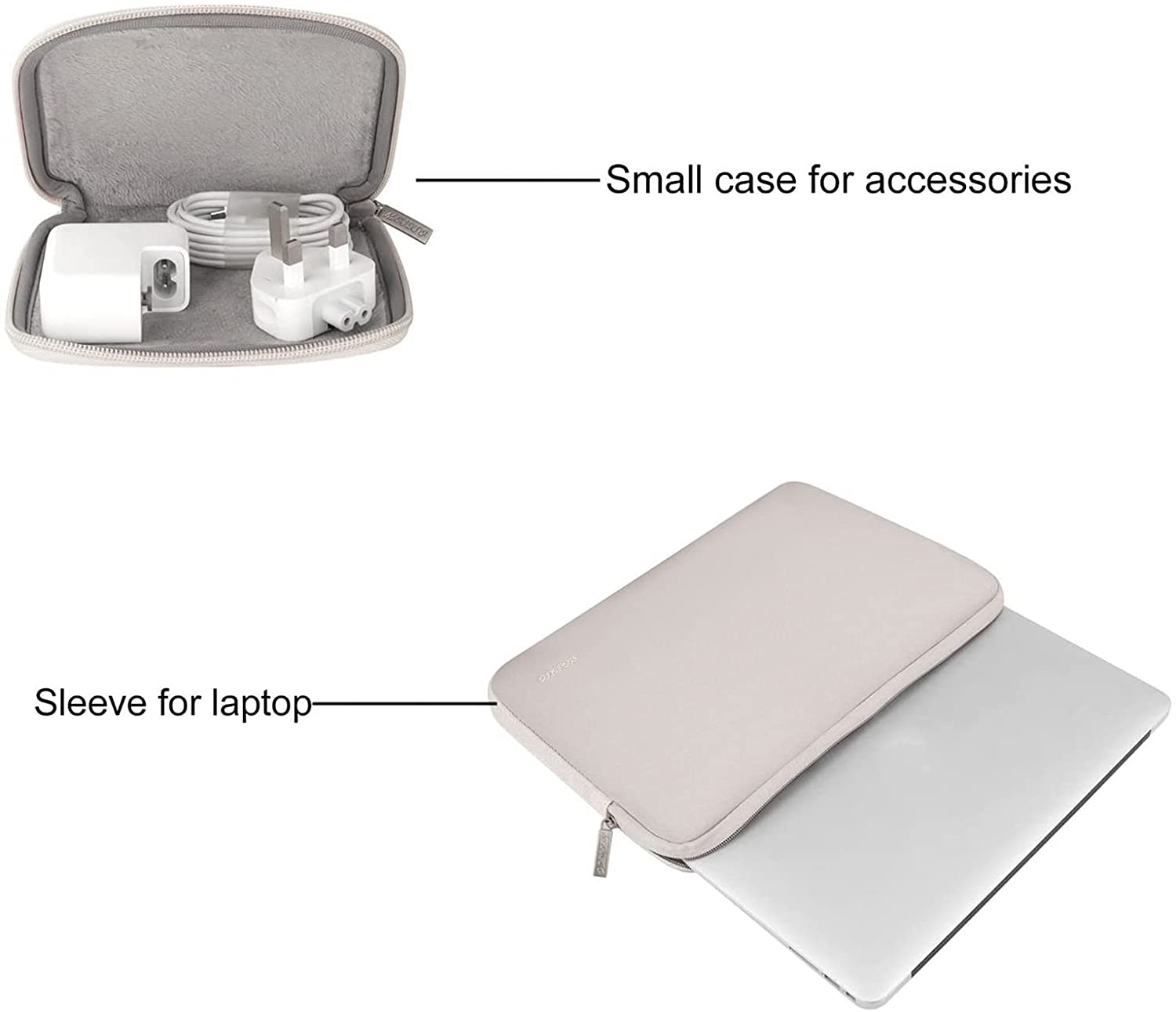 MOSISO Laptop Sleeve 11 11.6 12.3 13 13.3 14 15 15.6 16 inch Compatible with MacBook Air 13 inch A2337 M1 A2179 A1932 2022 Pro 13 A2338 M1 A2251 A2289 A2159 A1989 A1706 2021 2020 Pro 14 16 inch A2442 A2485 Neoprene Bag with Small Case, Rock Gray iMosiso