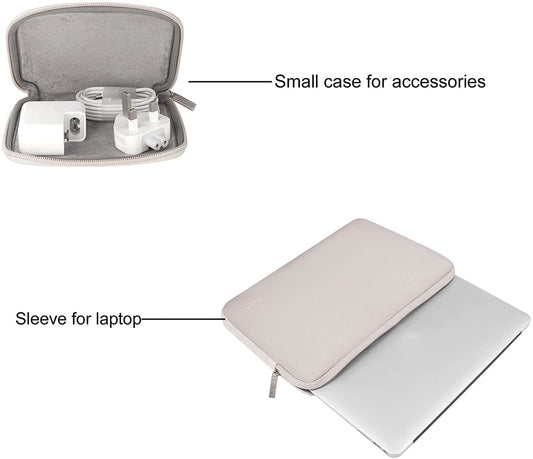MOSISO Laptop Sleeve 11 11.6 12.3 13 13.3 14 15 15.6 16 inch Compatible with MacBook Air 13 inch A2337 M1 A2179 A1932 2022 Pro 13 A2338 M1 A2251 A2289 A2159 A1989 A1706 2021 2020 Pro 14 16 inch A2442 A2485 Neoprene Bag with Small Case, Rock Gray iMosiso
