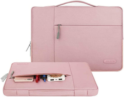 MOSISO Laptop Sleeve Compatible with MacBook Air Pro 11 13 13.3 14 15 16 17.3 inch MacBook Pro Air 13 inch A2337 M1 A2338 M1 15 15.6 inch Multifunctional Briefcase Bag Waterproof Notebook Shoulder Handbag Briefcase Cover Case, Pink iMosiso