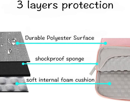 MOSISO Laptop Sleeve Compatible with MacBook Air Pro 11 13 13.3 14 15 16 17.3 inch MacBook Pro Air 13 inch A2337 M1 A2338 M1 15 15.6 inch Multifunctional Briefcase Bag Waterproof Notebook Shoulder Handbag Briefcase Cover Case, Pink iMosiso