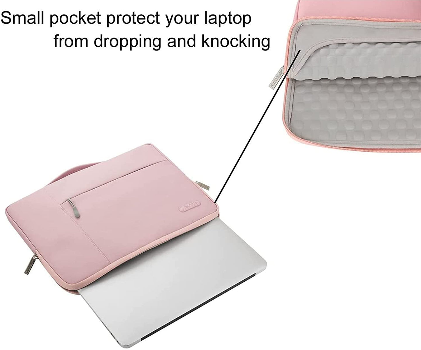 MOSISO Laptop Sleeve Compatible with MacBook Air Pro 11 13 13.3 14 15 16 17.3 inch MacBook Pro Air 13 inch A2337 M1 A2338 M1 15 15.6 inch Multifunctional Briefcase Bag Waterproof Notebook Shoulder Handbag Briefcase Cover Case, Pink iMosiso