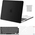 MOSISO Compatible with MacBook Air 13.6 inch Case 2022 Release A2681 M2 Chip with Liquid Retina Display Touch ID, Plastic Hard Shell Case&Keyboard Cover&Screen Protector&Storage Bag, Black