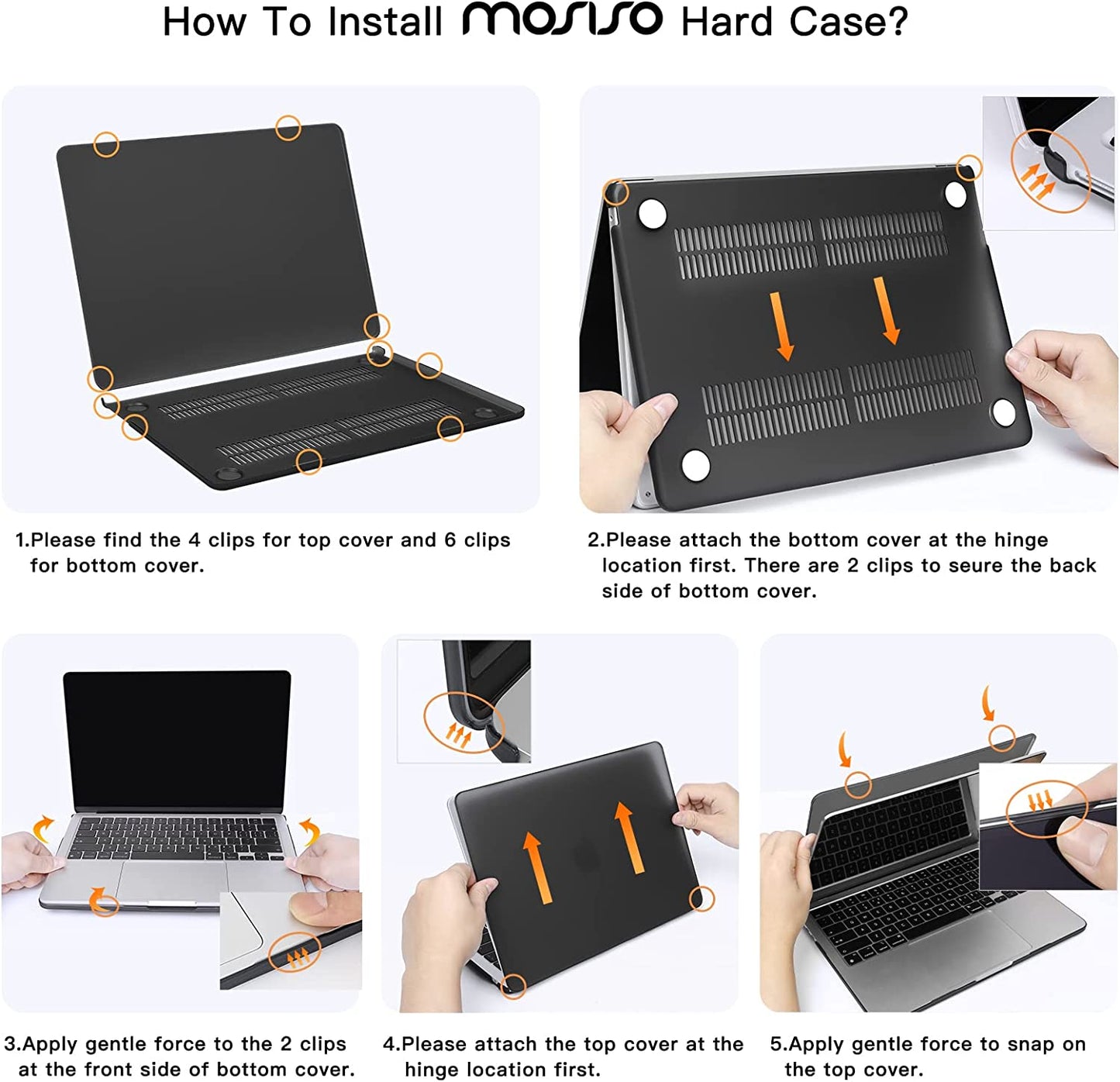 MOSISO Compatible with MacBook Air 13.6 inch Case 2022 Release A2681 M2 Chip with Liquid Retina Display Touch ID, Plastic Hard Shell Case&Keyboard Cover&Screen Protector&Storage Bag, Black iMosiso