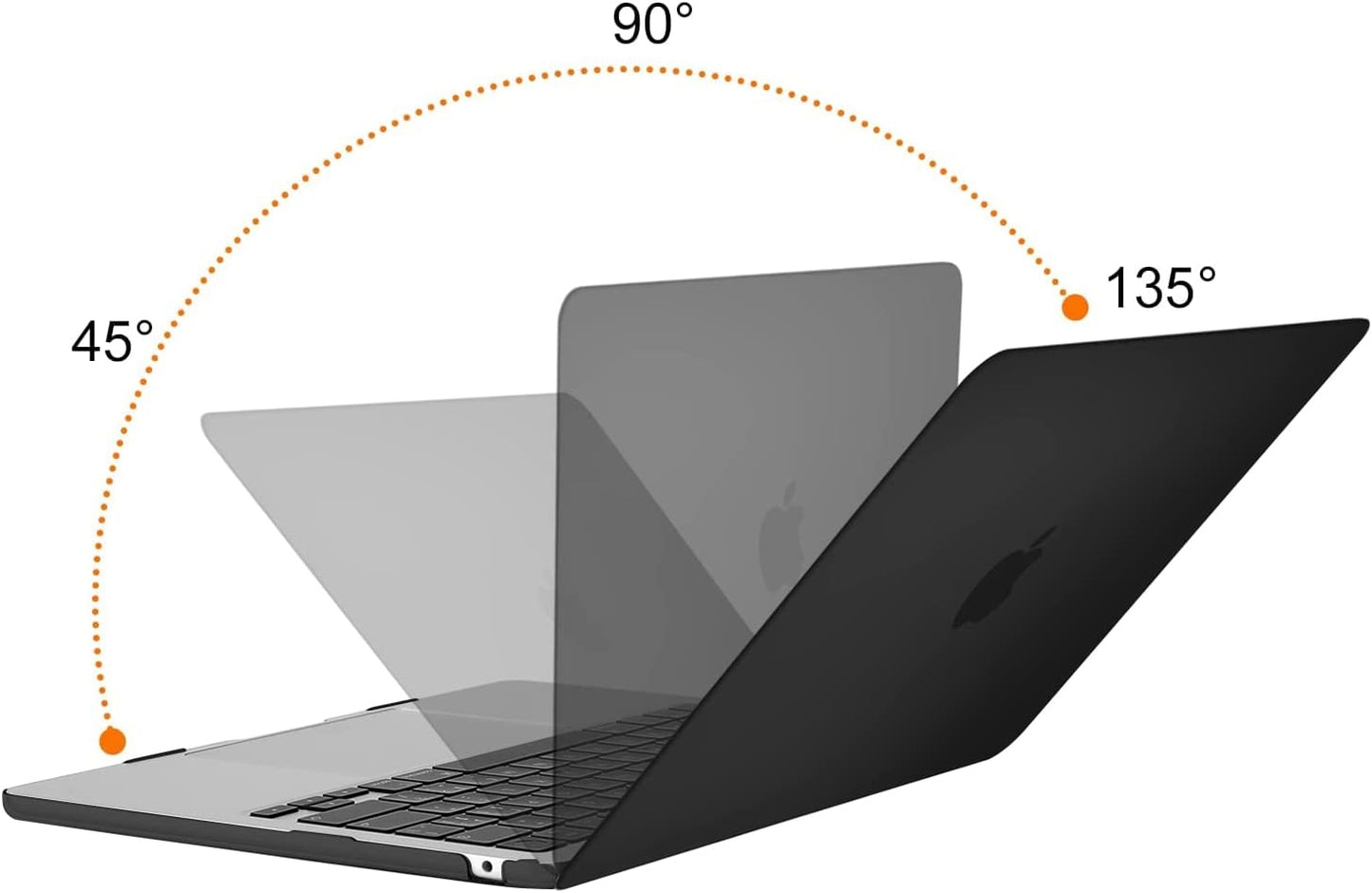 MOSISO Compatible with MacBook Air 13.6 inch Case 2022 Release A2681 M2 Chip with Liquid Retina Display Touch ID, Plastic Hard Shell Case&Keyboard Cover&Screen Protector&Storage Bag, Black iMosiso