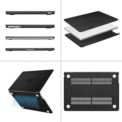 MOSISO Compatible with MacBook Air 13.6 inch Case 2022 Release A2681 M2 Chip with Liquid Retina Display Touch ID, Plastic Hard Shell Case&Keyboard Cover&Screen Protector&Storage Bag, Black iMosiso
