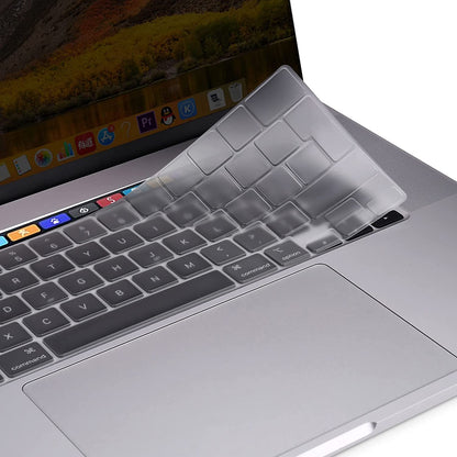 MOSISO Keyboard Cover Compatible with 2020 MacBook Pro 13 inch A2338 M1 A2289 A2251 & 2019 MacBook Pro 16 inch A2141 with Touch ID & Retina Display, Protective Silicone Skin, Transparent iMosiso