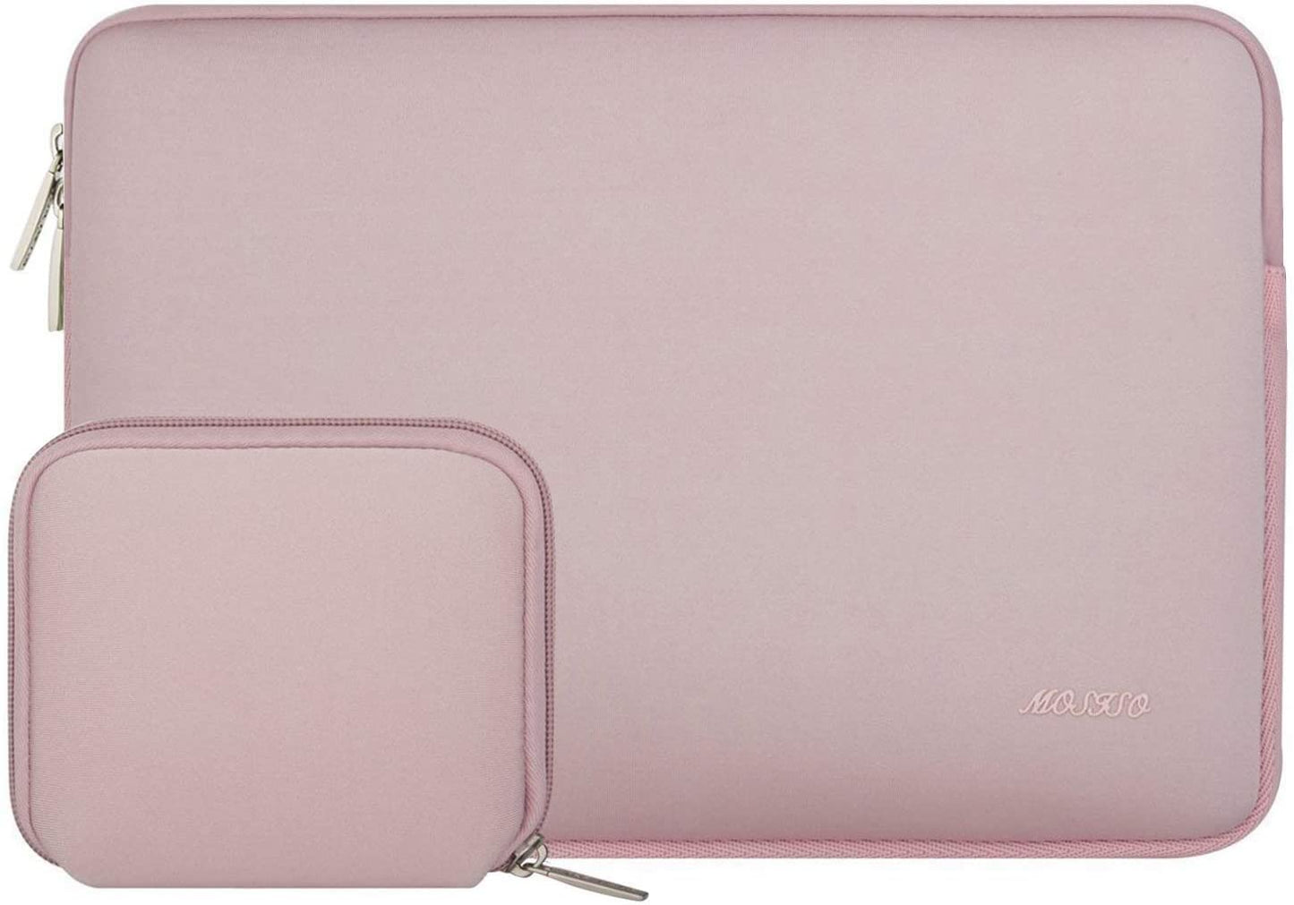 MOSISO Laptop Sleeve Compatible with MacBook Pro 14 inch 2021 M1 Pro/M1 Max A2442, Compatible with MacBook Air/Pro Retina, 13-13.3 inch Notebook, Neoprene Bag Cover with Small Case, Baby Pink iMosiso