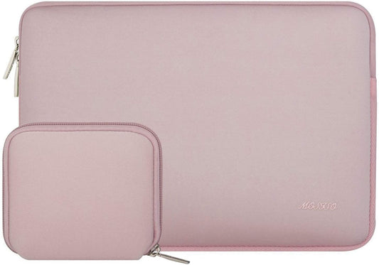 MOSISO Laptop Sleeve Compatible with MacBook Pro 14 inch 2021 M1 Pro/M1 Max A2442, Compatible with MacBook Air/Pro Retina, 13-13.3 inch Notebook, Neoprene Bag Cover with Small Case, Baby Pink iMosiso