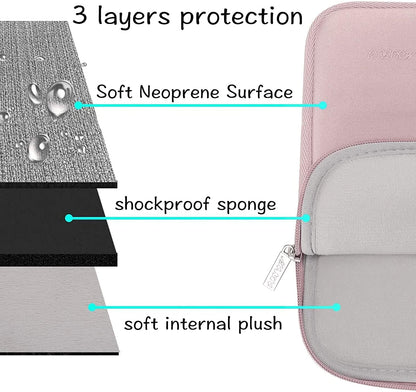 MOSISO Laptop Sleeve Compatible with MacBook Pro 14 inch 2021 M1 Pro/M1 Max A2442, Compatible with MacBook Air/Pro Retina, 13-13.3 inch Notebook, Neoprene Bag Cover with Small Case, Baby Pink iMosiso