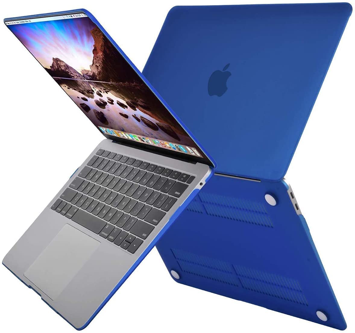 MOSISO Compatible with MacBook Air 13 inch Case 2022, 2021-2018 Release A2337 M1 A2179 A1932 Retina Display Touch ID, Plastic Hard Shell&Keyboard Cover&Screen Protector&Storage Bag, Royal Blue iMosiso