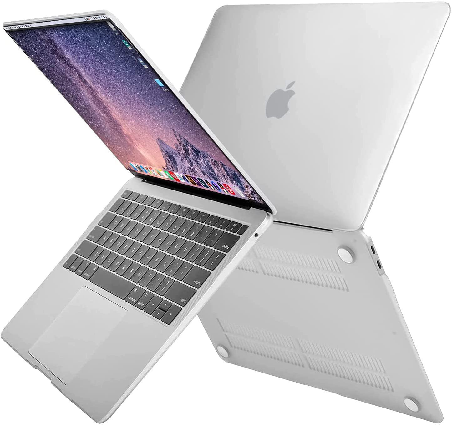 MOSISO Compatible with MacBook Air 13 inch Case 2022, 2021-2018 Release A2337 M1 A2179 A1932 Retina Display Touch ID, Plastic Hard Shell&Keyboard Cover&Screen Protector&Storage Bag, Frost iMosiso