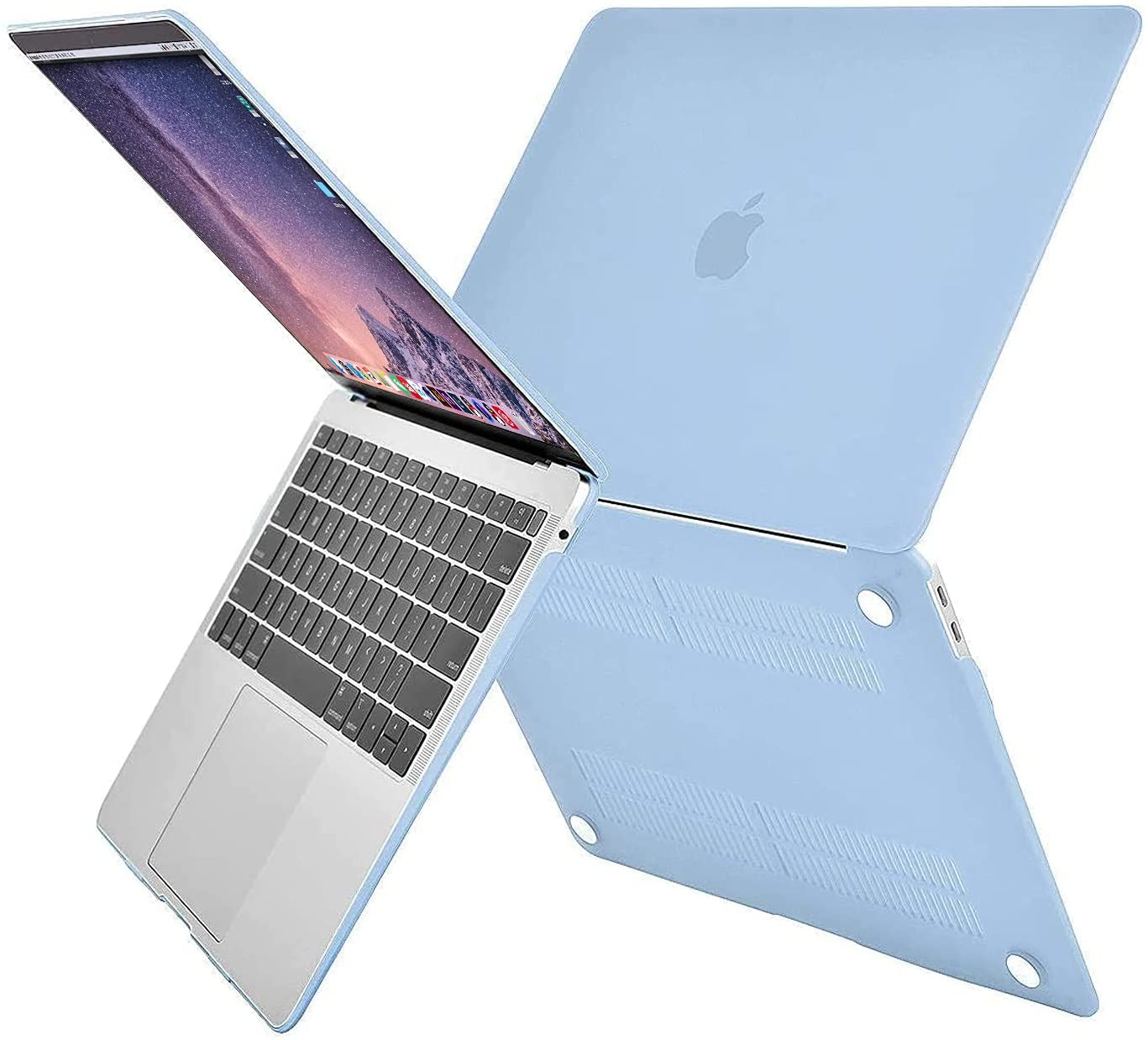 MOSISO Compatible with MacBook Air 13 inch Case 2022, 2021-2018 Release A2337 M1 A2179 A1932 Retina Display Touch ID, Plastic Hard Shell&Keyboard Cover&Screen Protector&Storage Bag, Airy Blue iMosiso