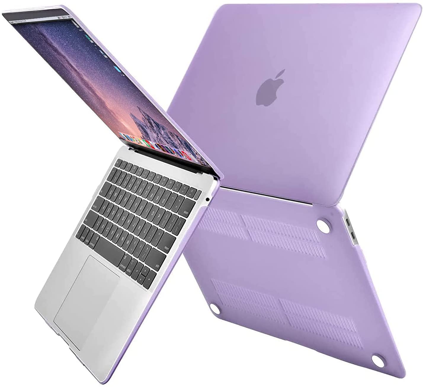 MOSISO Compatible with MacBook Air 13 inch Case 2022, 2021-2018 Release A2337 M1 A2179 A1932 Retina Display Touch ID, Plastic Hard Shell&Keyboard Cover&Screen Protector&Storage Bag, Light Purple iMosiso