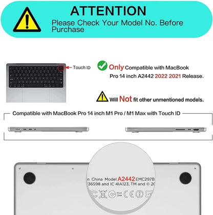 MOSISO Compatible with MacBook Pro 14 inch Case 2021 2022 Release A2442 M1 Pro/Max with Liquid Retina XDR Display Touch ID, Plastic Hard Shell&Keyboard Skin&Screen Protector&Storage Bag, Black iMosiso