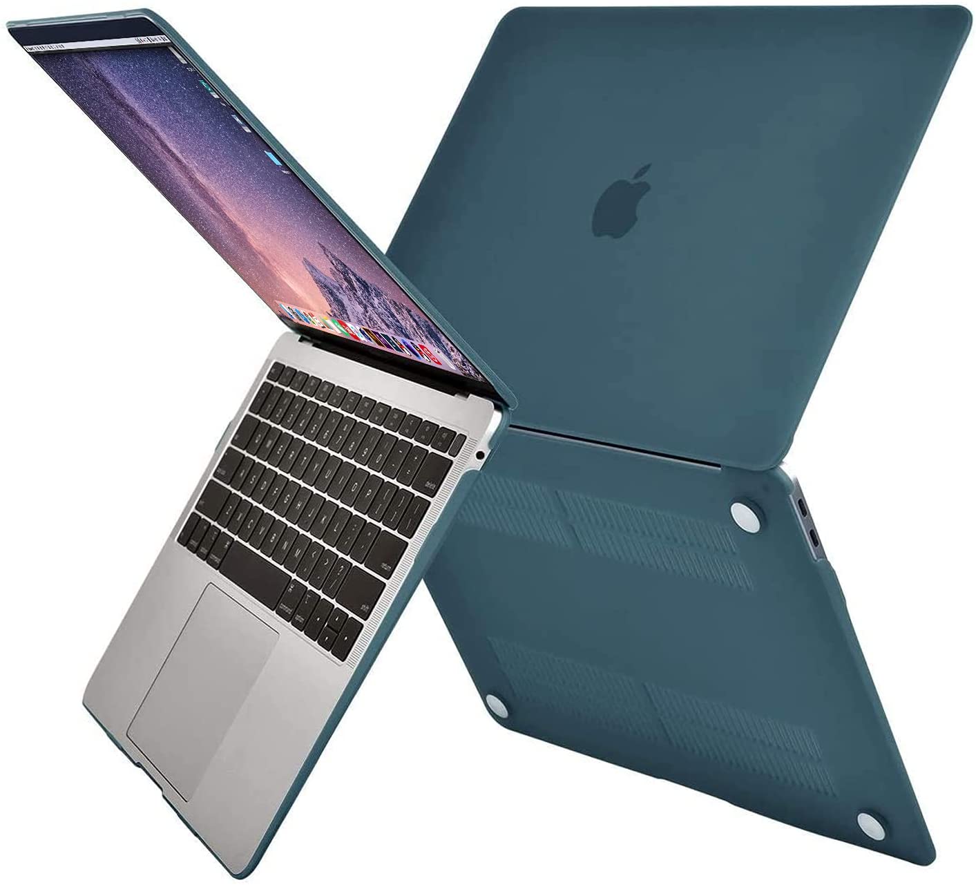 MOSISO Compatible with MacBook Air 13 inch Case 2022, 2021-2018 Release A2337 M1 A2179 A1932 Retina Display Touch ID, Plastic Hard Shell&Keyboard Cover&Screen Protector&Storage Bag, Deep Teal iMosiso