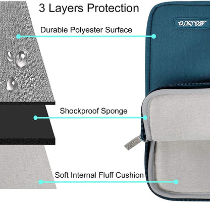 MOSISO Laptop Sleeve Bag Compatible with MacBook Air Pro 13  2020 2021 2022 Air 13 A2337 Pro 14 A2442 13 13.3 14 15 15.6 16 17 17.3 inch Notebook,Compatible with MacBook Pro 14 inch 2021 2022 M1 Pro/Max A2442,Polyester Vertical Case with Pocket, Deep Teal iMosiso