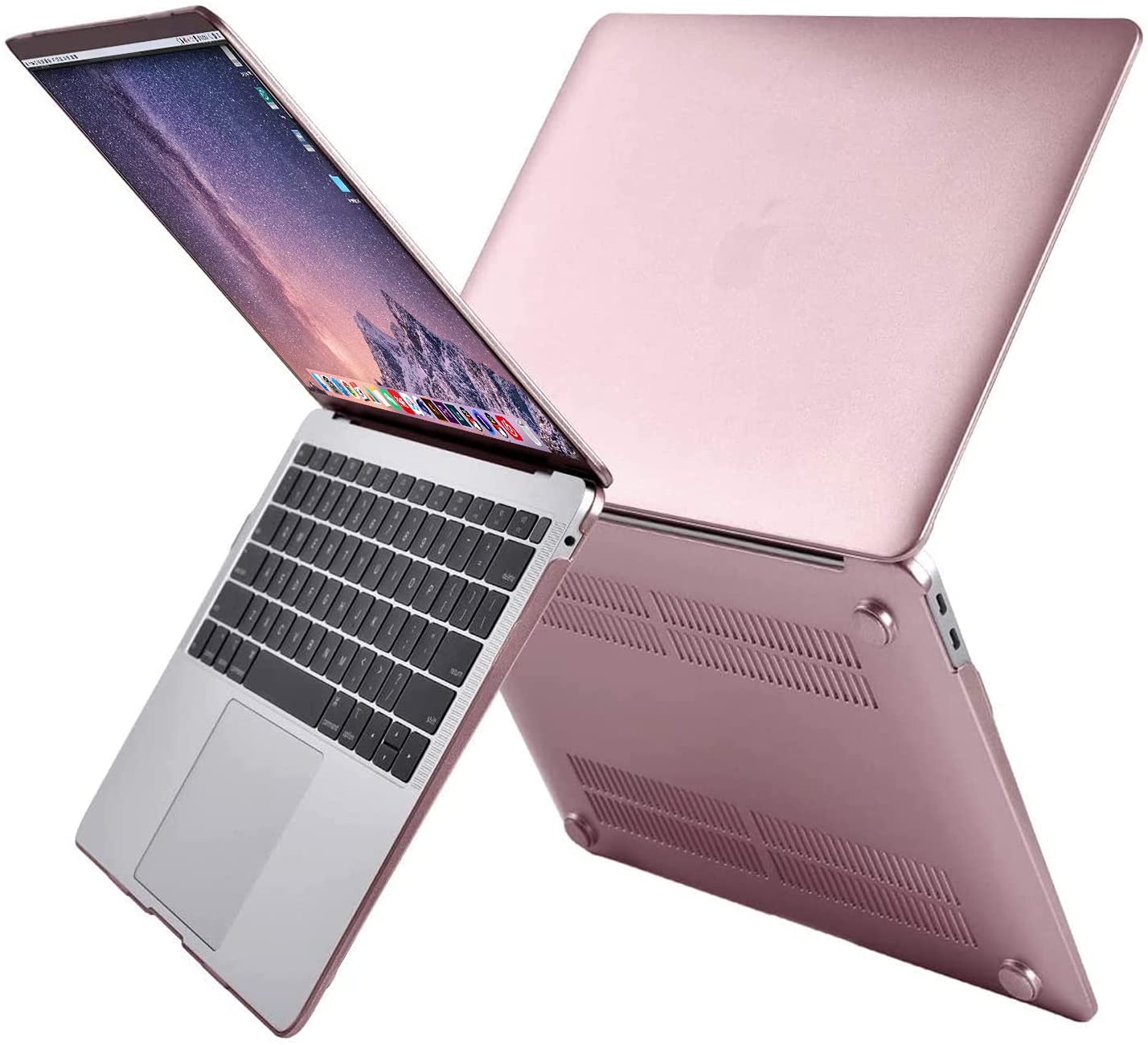 MOSISO Compatible with MacBook Air 13 inch Case 2022, 2021-2018 Release A2337 M1 A2179 A1932 Retina Display Touch ID, Plastic Hard Shell&Keyboard Cover&Screen Protector&Storage Bag, Rose Gold iMosiso