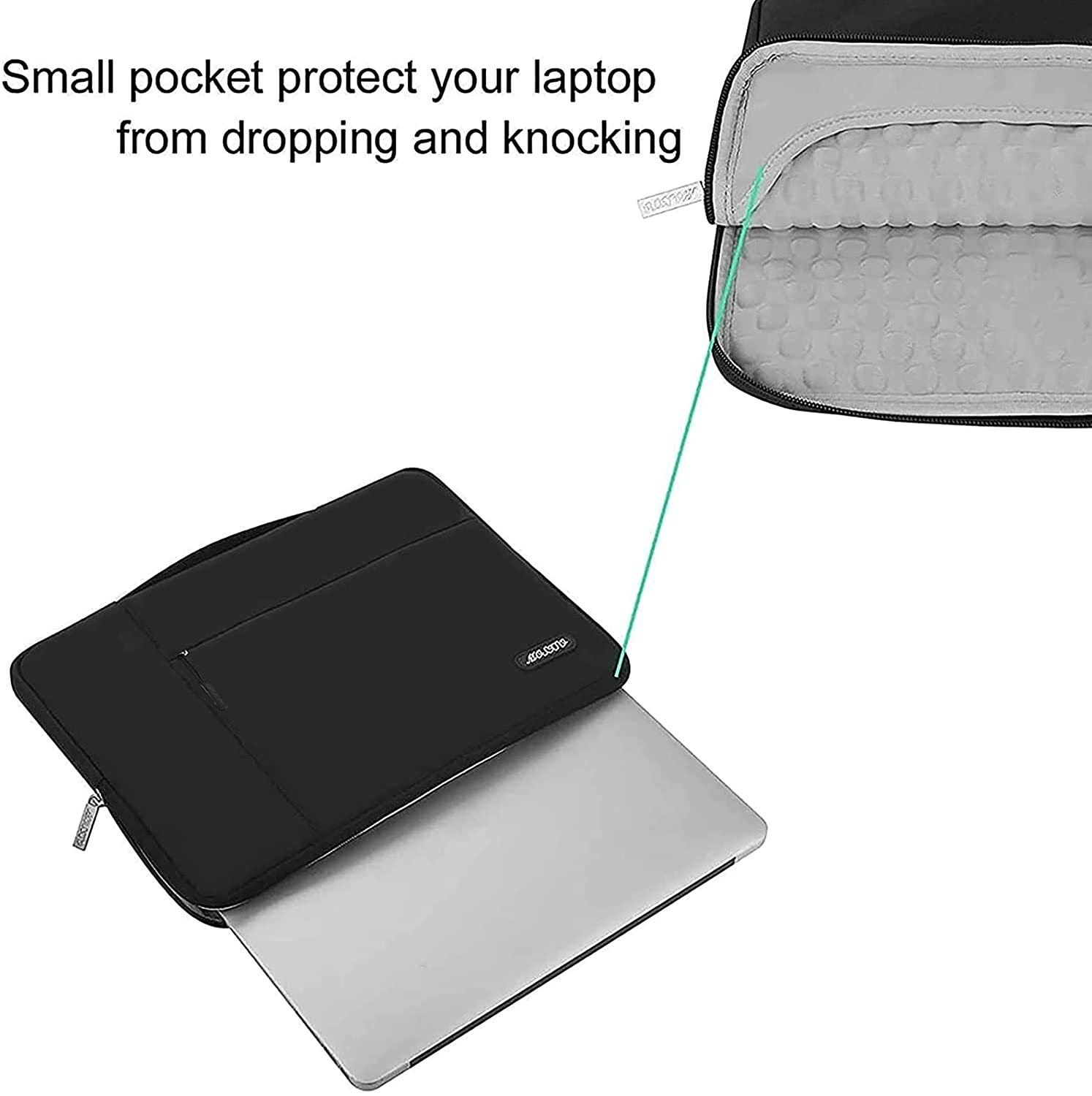 MOSISO Laptop Sleeve Compatible with MacBook Air 13 inch A2337 M1 A2179 A1932 2018-2022/Pro 13 inch A2338 M1 11 13 13.3 14 15 15.6 16 17.3 inch Polyester Multifunctional Briefcase Bag Waterproof Notebook Shoulder Handbag Briefcase Cover Case, Black iMosiso