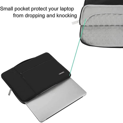 MOSISO Laptop Sleeve Compatible with MacBook Air 13 inch A2337 M1 A2179 A1932 2018-2022/Pro 13 inch A2338 M1 11 13 13.3 14 15 15.6 16 17.3 inch Polyester Multifunctional Briefcase Bag Waterproof Notebook Shoulder Handbag Briefcase Cover Case, Black iMosiso