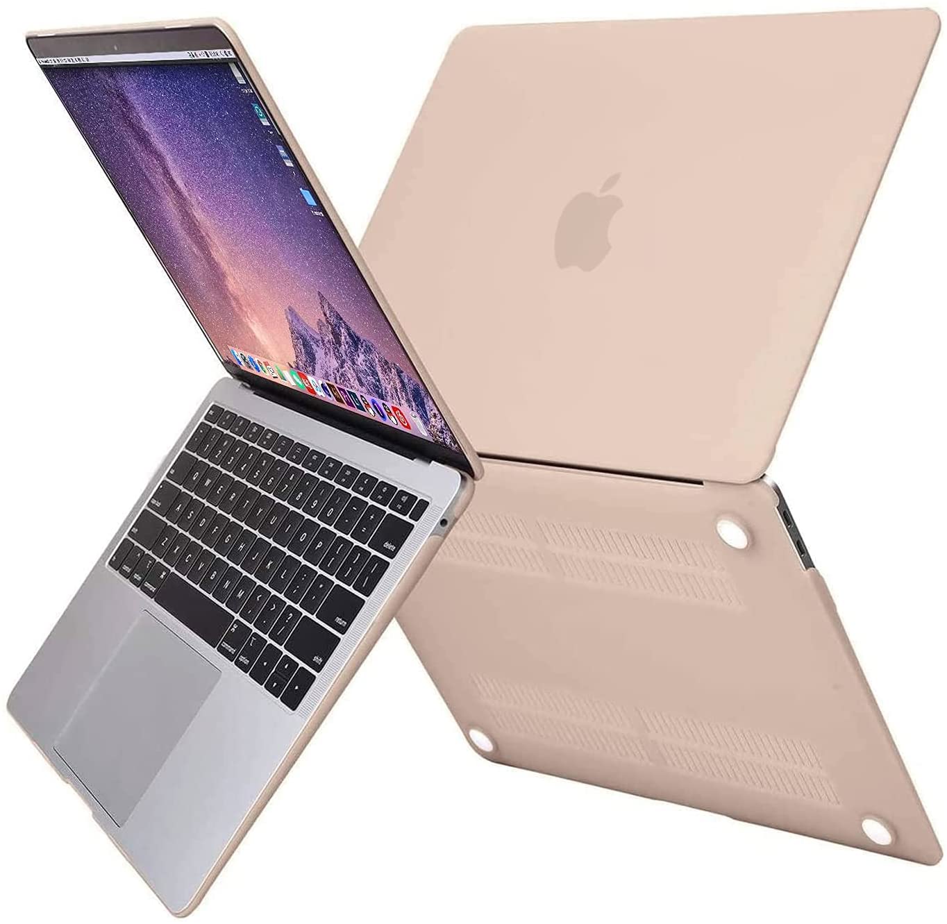 MOSISO Compatible with MacBook Air 13 inch Case 2022, 2021-2018 Release A2337 M1 A2179 A1932 Retina Display Touch ID, Plastic Hard Shell&Keyboard Cover&Screen Protector&Storage Bag, Camel iMosiso