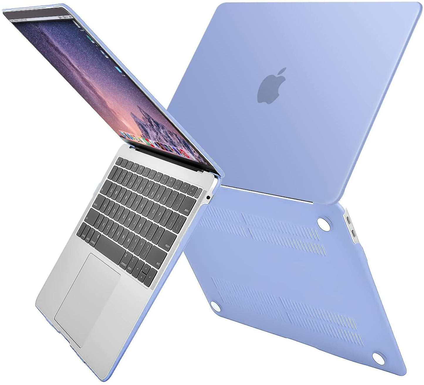 MOSISO Compatible with MacBook Air 13 inch Case 2022, 2021-2018 Release A2337 M1 A2179 A1932 Retina Display Touch ID, Plastic Hard Shell&Keyboard Cover&Screen Protector&Storage Bag, Serenity Blue iMosiso