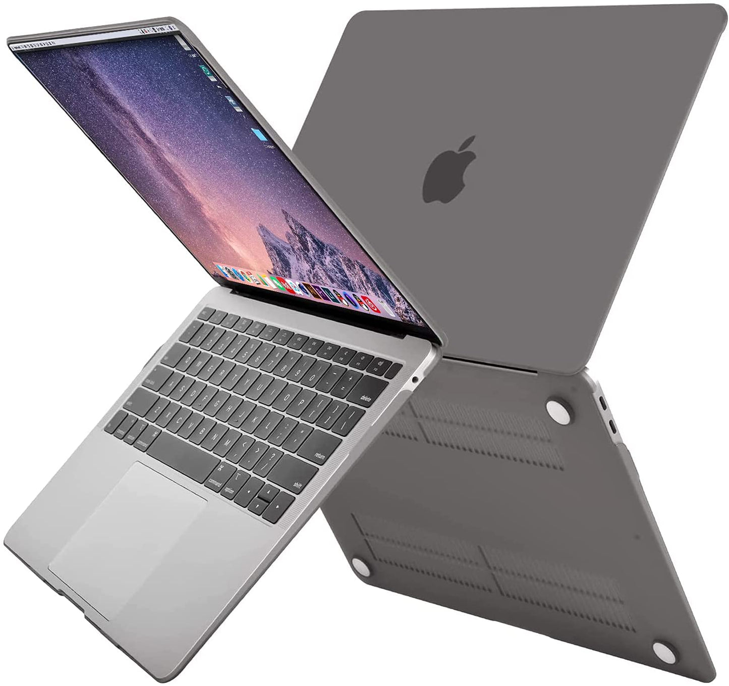 MOSISO Compatible with MacBook Air 13 inch Case 2022, 2021-2018 Release A2337 M1 A2179 A1932 Retina Display Touch ID, Plastic Hard Shell&Keyboard Cover&Screen Protector&Storage Bag, Gray iMosiso