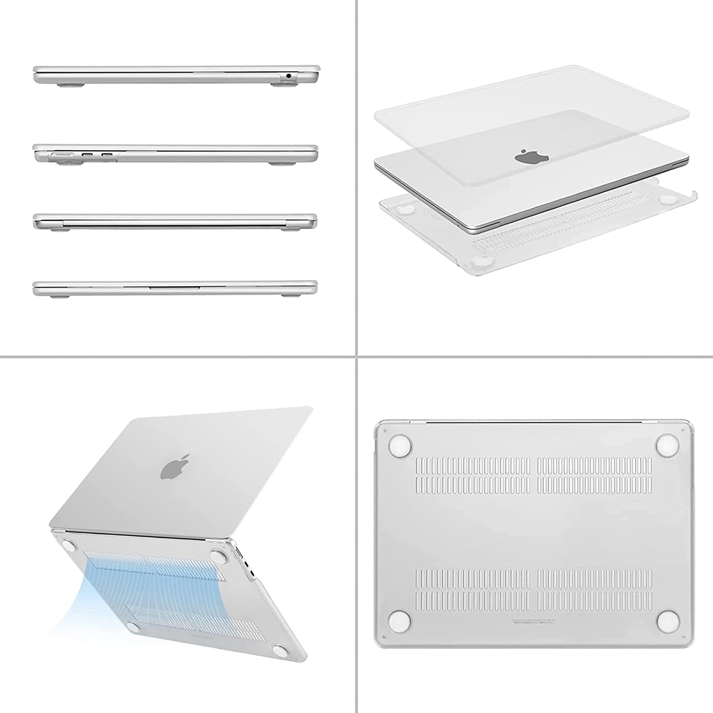 MOSISO Compatible with MacBook Air 13.6 inch Case 2022 Release A2681 M2 Chip with Liquid Retina Display & Touch ID, Protective Plastic Hard Shell Case Cover, Frost iMosiso