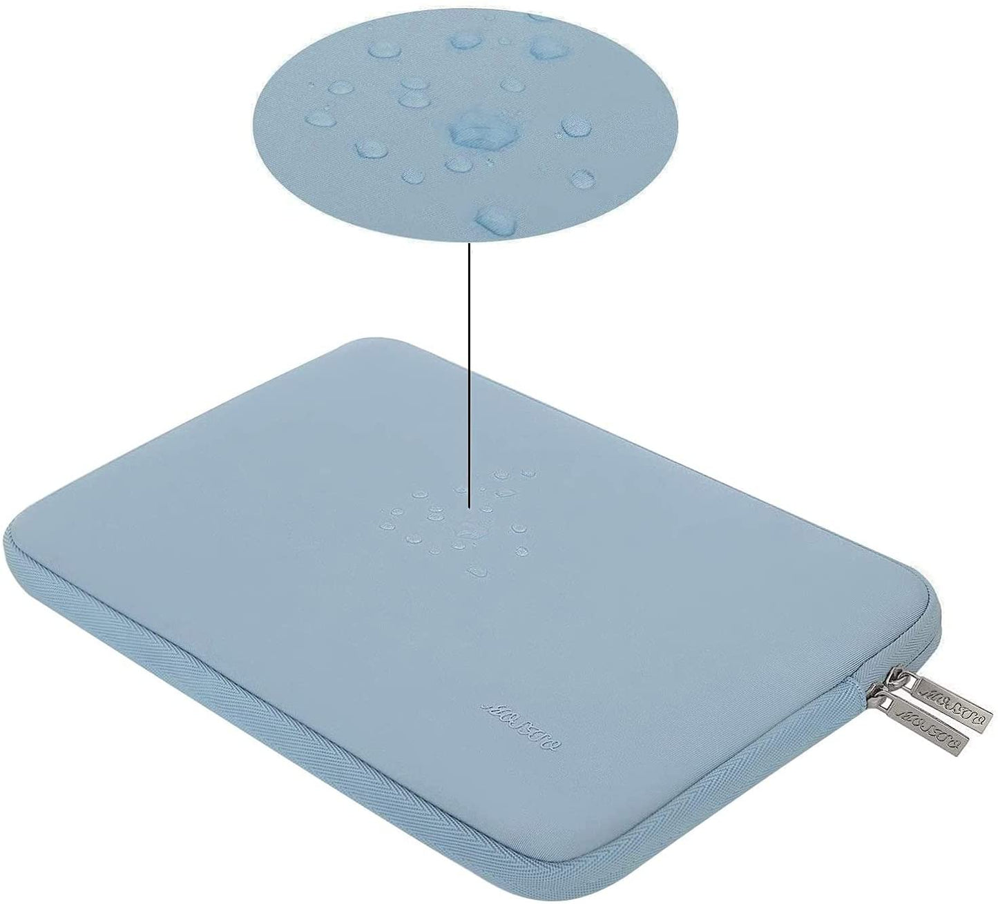 MOSISO Laptop Sleeve 11 11.6 12.3 13 13.3 14 15 15.6 16 inch Compatible with MacBook Air 13 inch A2337 M1 A2179 A1932 2022 Pro 13 inch A2338 M1 A2251 A2289 A2159 A1989 A1706 A1708 2021 2020 Pro 14 inch A2442 A2485 Neoprene Bag with Small Case, Airy Blue iMosiso