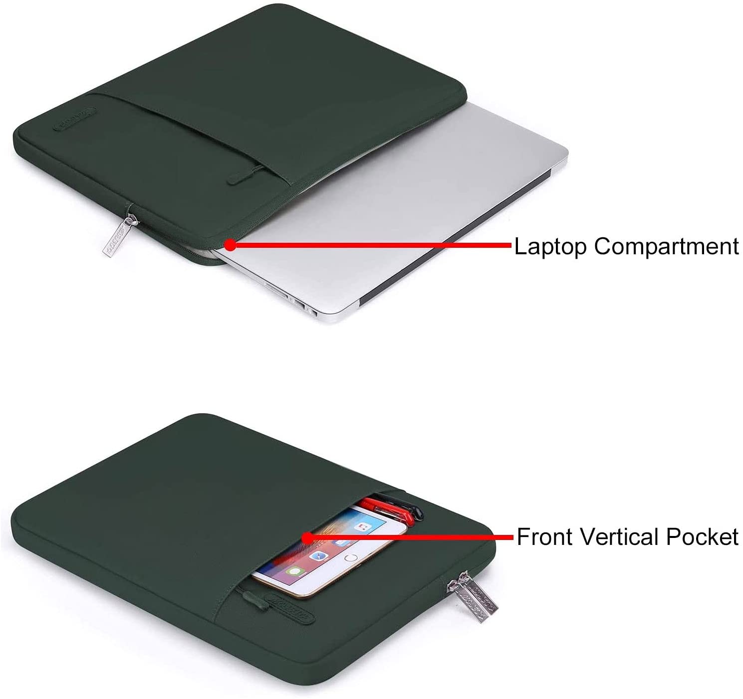 MOSISO Laptop Sleeve Bag 11.6 12.3 13 13.3 14 15 15.6 16 Compatible with MacBook Air Pro13 A2337 A2337 A2289  Retina, 11.6 12.3 13 13.3 14 15 inch inch Notebook,MacBook Pro 14 inch 2021 2022 M1 Pro/Max A2442,Polyester Vertical Case with Pocket, Wine Red iMosiso