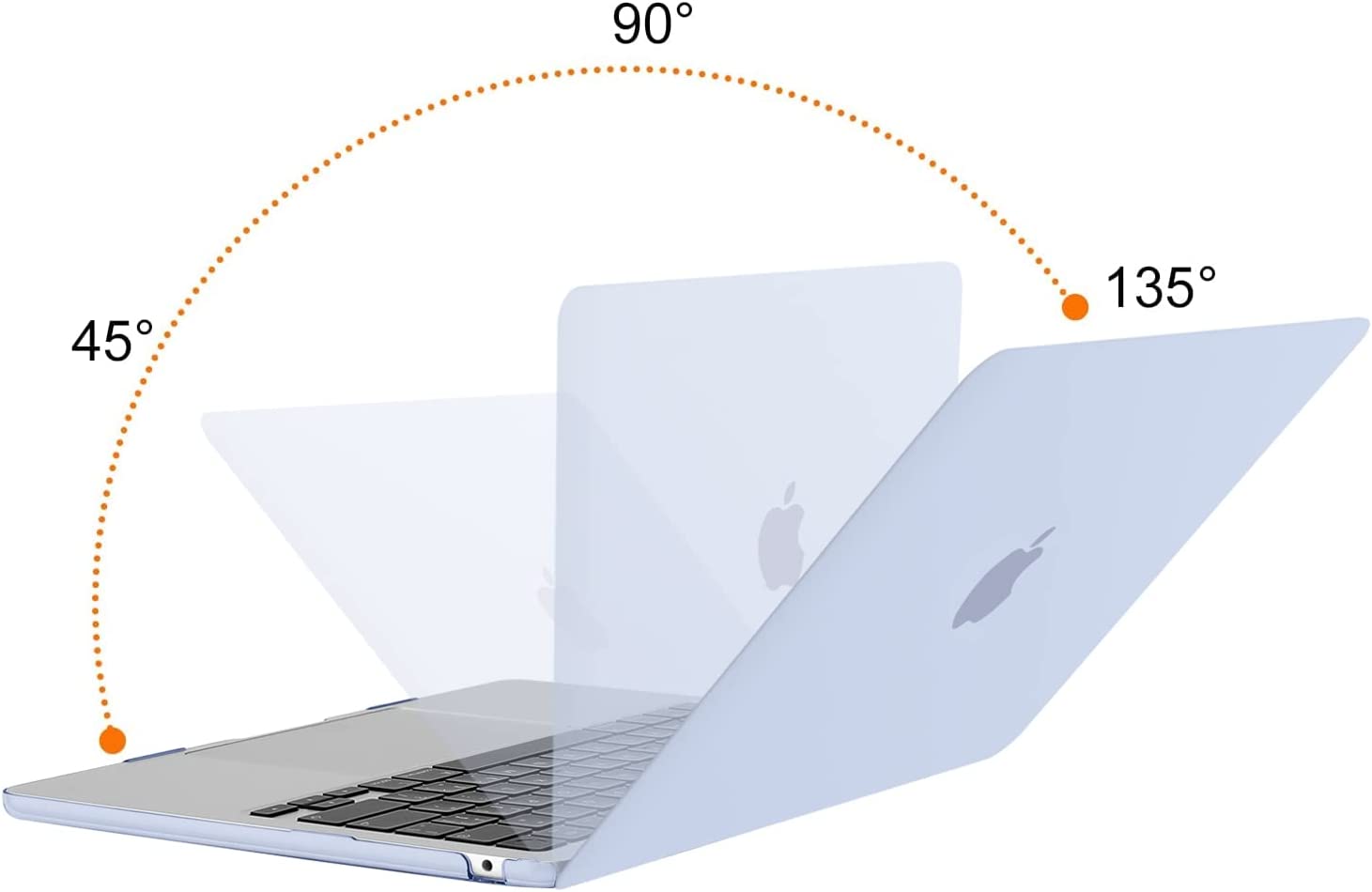 MOSISO Compatible with MacBook Air 13.6 inch Case 2022 2023 Release A2681 M2 Chip with Liquid Retina Display & Touch ID, Protective Plastic Hard Shell Case & Keyboard Cover Skin, Cerulean Blue iMosiso