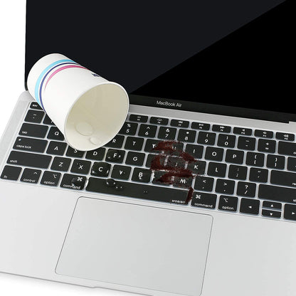 MOSISO Keyboard Cover Compatible with MacBook Air 13 inch 2019 2018 Release A1932 Retina Display with Touch ID, Waterproof Dust-Proof Protective Silicone Skin, Black iMosiso