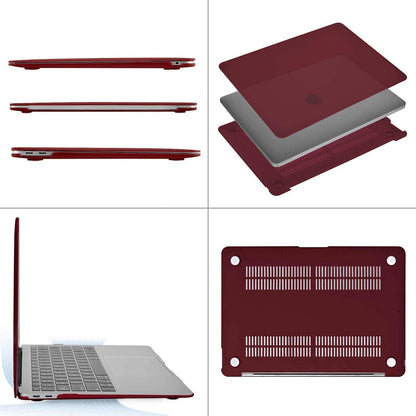 MOSISO Compatible with MacBook Air 13 inch Case 2022, 2021-2018 Release A2337 M1 A2179 A1932 Retina Display Touch ID, Plastic Hard Shell&Keyboard Cover&Screen Protector&Storage Bag, Marsala Red iMosiso