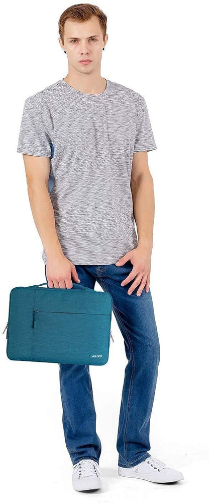 MOSISO Laptop Sleeve Bag Compatible with MacBook Air Pro 11 13 13.3 14 15 16 17.3 inch MacBook Pro Air 13 inch A2337 M1 A2338 M1 15 15.6 inch Multifunctional Briefcase Bag Waterproof Notebook Shoulder Handbag Briefcase Cover Case, Deep Teal iMosiso