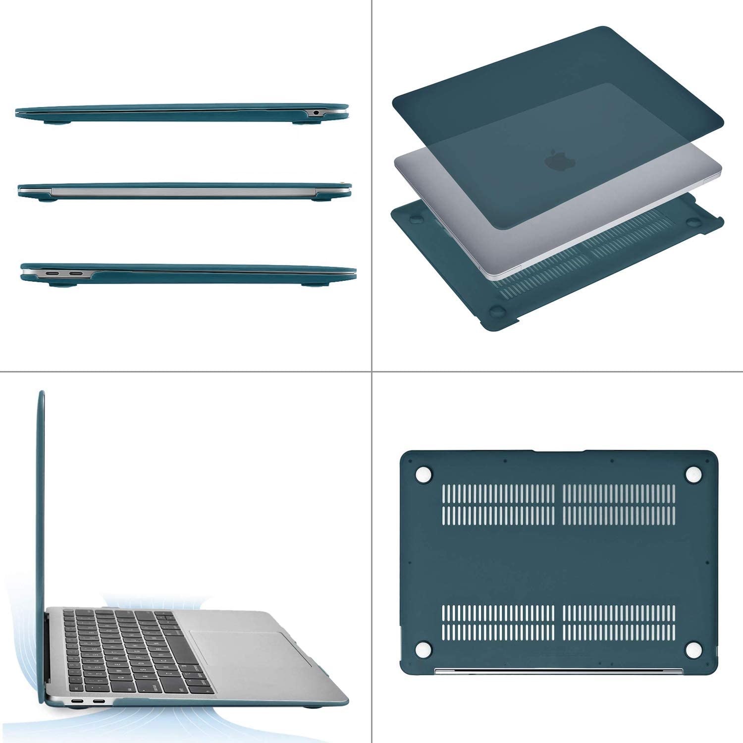 MOSISO Compatible with MacBook Air 13 inch Case 2022, 2021-2018 Release A2337 M1 A2179 A1932 Retina Display Touch ID, Plastic Hard Shell&Keyboard Cover&Screen Protector&Storage Bag, Deep Teal iMosiso