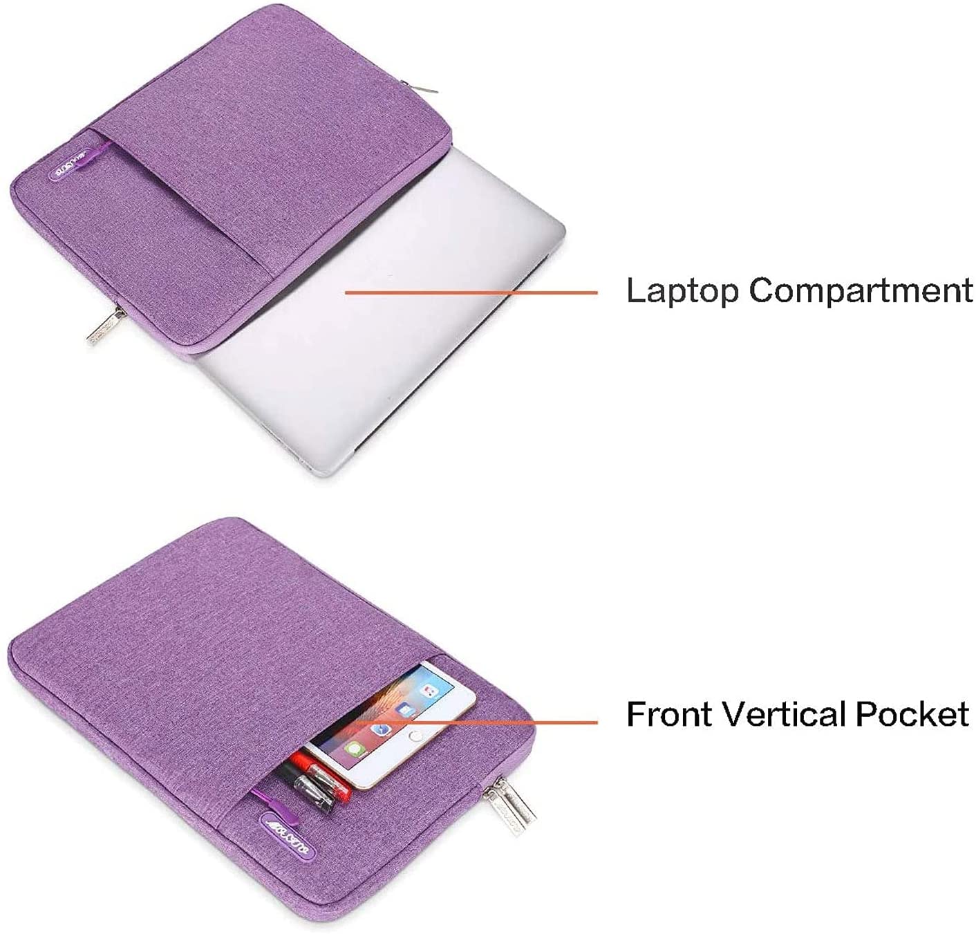 MOSISO Laptop Sleeve Bag 11.6 12 13 13.3 14 14.2 15 15.6 16 inch Compatible with MacBook Air 13 inch A2337 M1 A2179 A1932 2018-2022/Pro 13 inch A2338 M1 A2251 A2289 A2159 A1989 A1706 A1708, Polyester Vertical Case with Pocket iMosiso