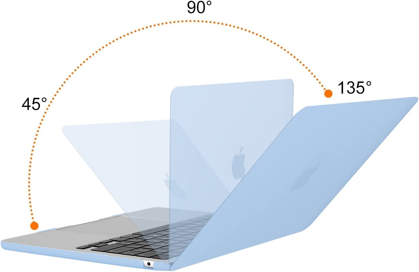 MOSISO Compatible with MacBook Air 13.6 inch Case 2022 2023 Release A2681 M2 Chip with Liquid Retina Display & Touch ID, Protective Plastic Hard Shell Case & Keyboard Cover Skin, Air Blue iMosiso