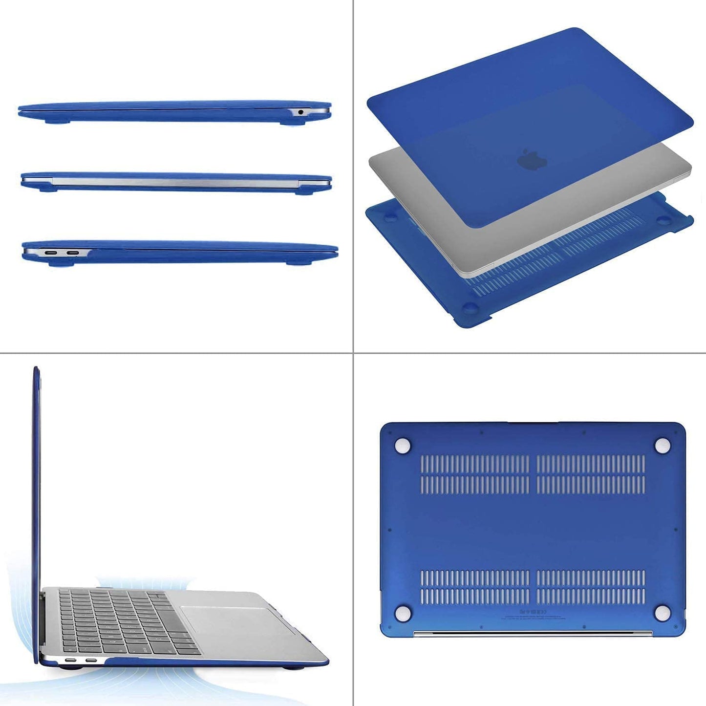 MOSISO Compatible with MacBook Air 13 inch Case 2022, 2021-2018 Release A2337 M1 A2179 A1932 Retina Display Touch ID, Plastic Hard Shell&Keyboard Cover&Screen Protector&Storage Bag, Royal Blue iMosiso