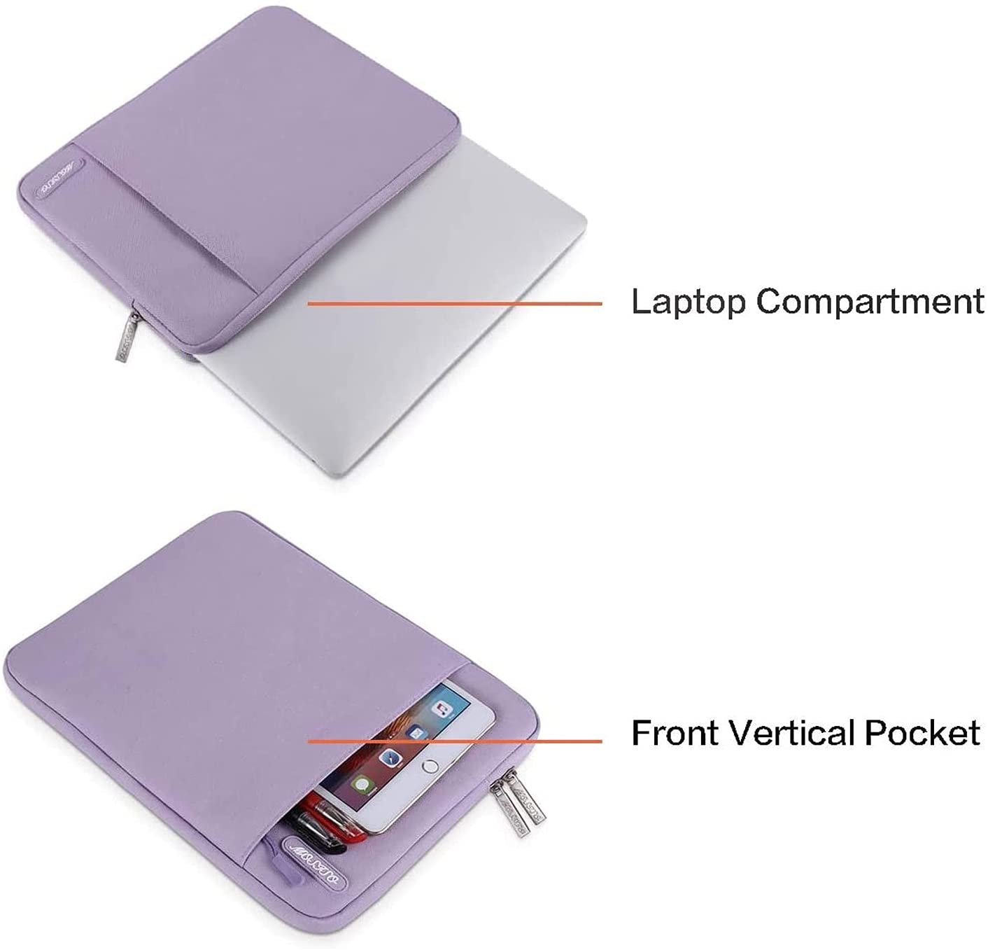 MOSISO Laptop Sleeve Bag 11.6 12 13 13.3 14 14.2 15 15.6 16 inch Compatible with MacBook Air 13 inch A2337 M1 A2179 A1932 2018-2022/Pro 13 inch A2338 M1 A2251 A2289 A2159 A1989 A1706 A1708, Polyester Vertical Case with Pocket iMosiso