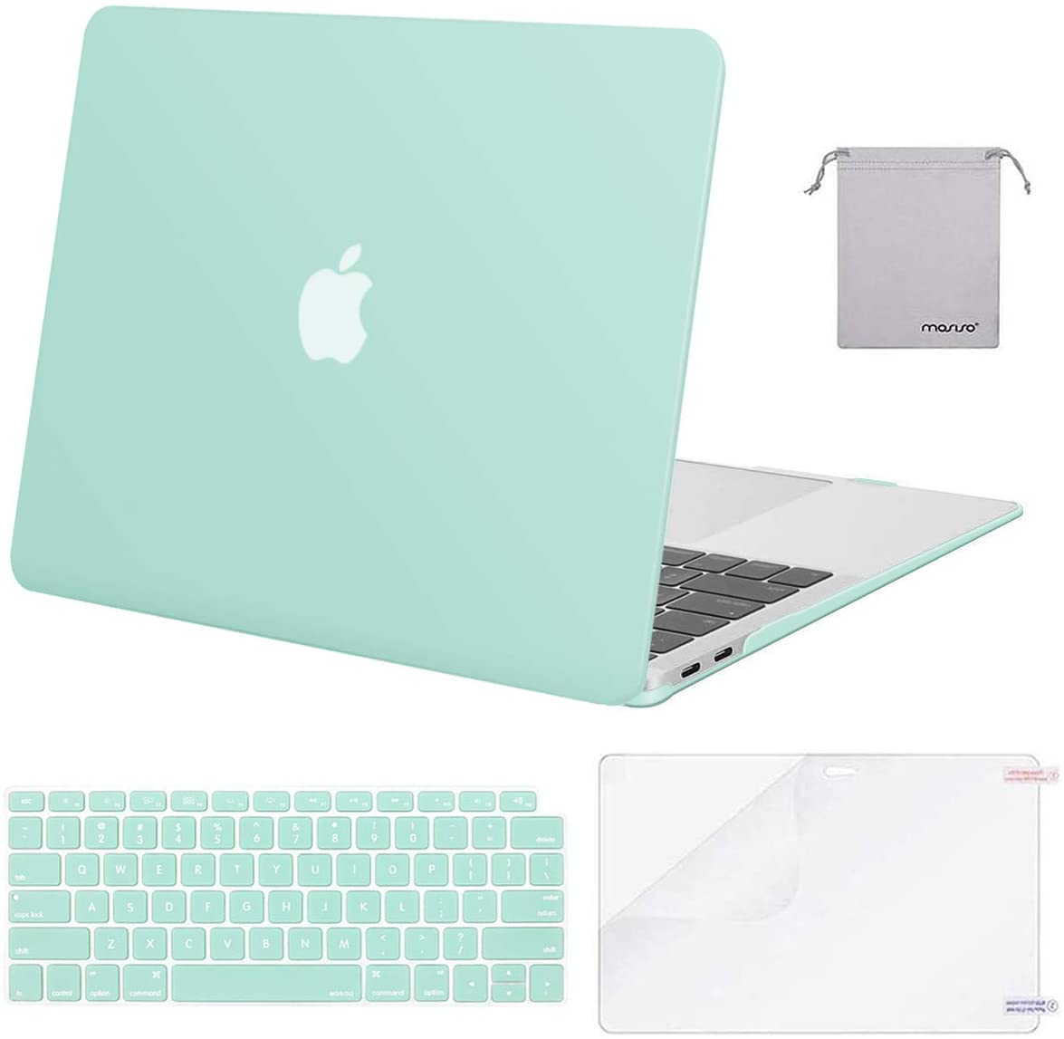 MOSISO MacBook Air 13 inch Case 2020 2019 2018 Release A2337 M1 A2179, Plastic Hard Shell&Keyboard Cover&Screen Protector&Storage Bag Compatible with MacBook Air 13 inch Retina iMosiso