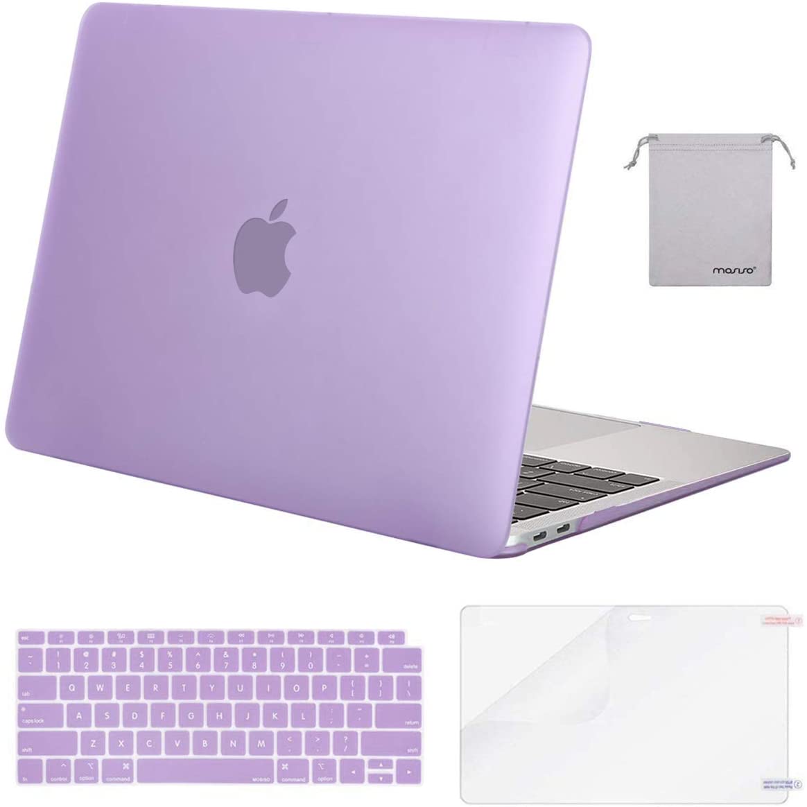 MOSISO MacBook Air 13 inch Case 2020 2019 2018 Release A2337 M1 A2179, Plastic Hard Shell&Keyboard Cover&Screen Protector&Storage Bag Compatible with MacBook Air 13 inch Retina iMosiso